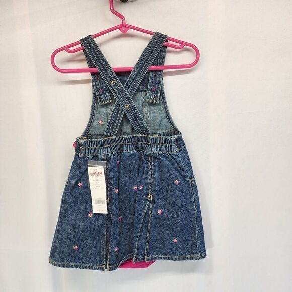 Gymboree Overall Dress Denim Flower Embroidered Size 18-24 mos NWT - Picture 4 of 5